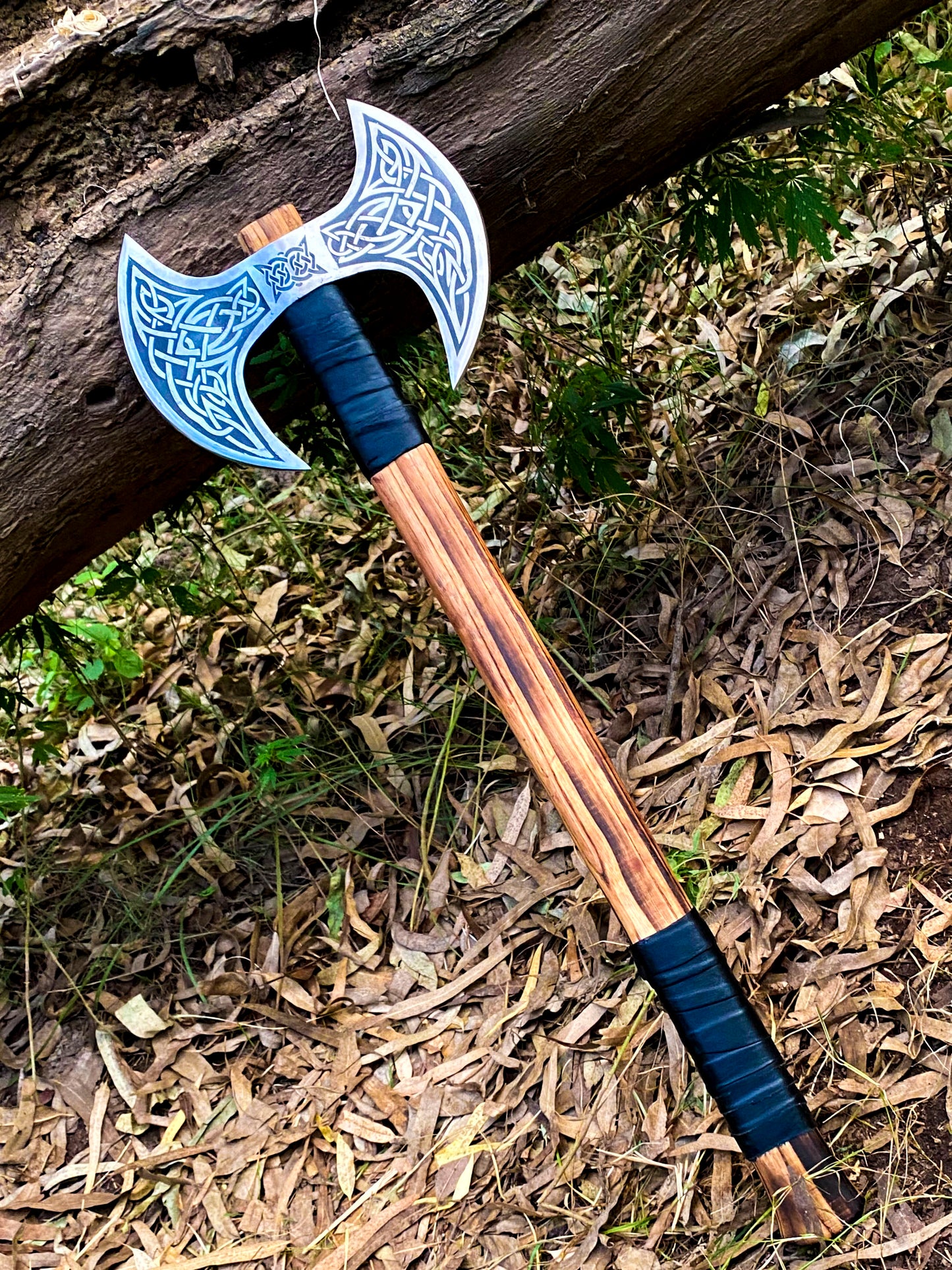 Handmade Carbon Steel Axe, Medieval Warrior Axe Large Double Headed Axe War Battle